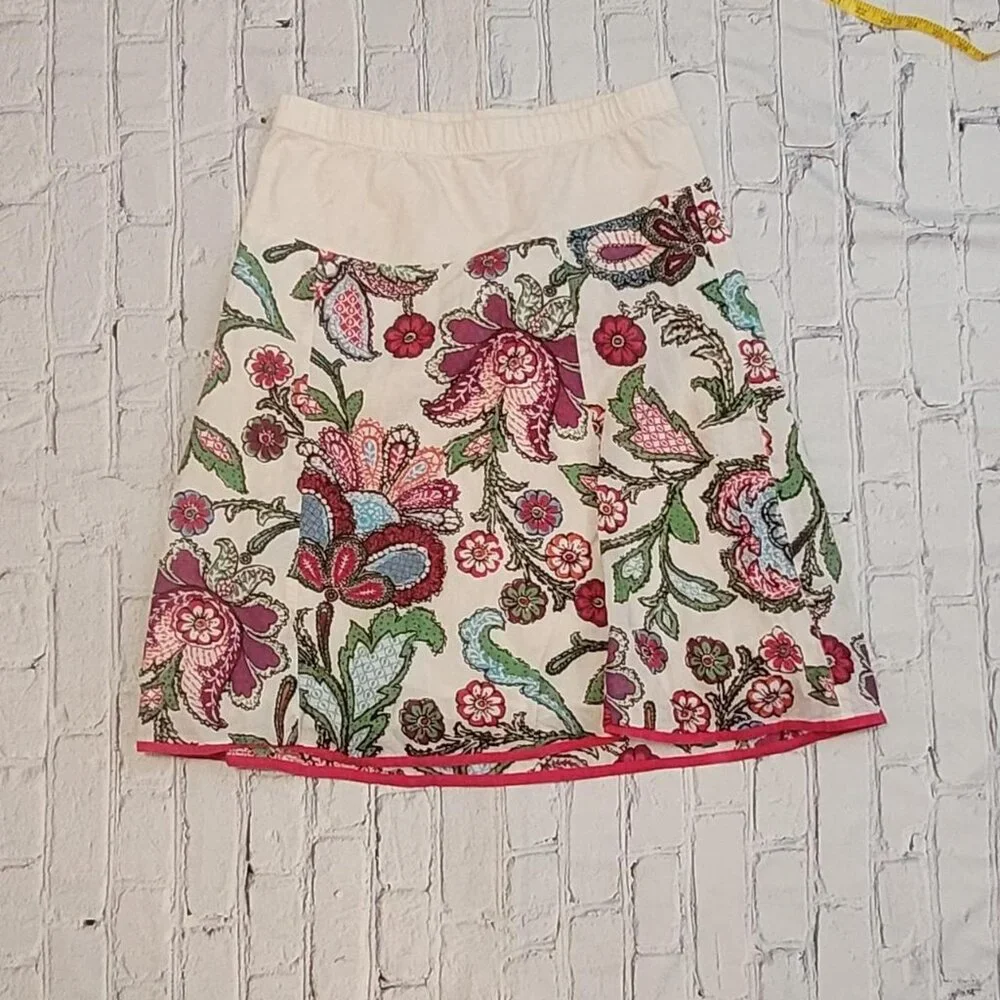 Motherhood Maternity Small White and pink floral skirt w elastic waist #floral - Picture 1 of 4